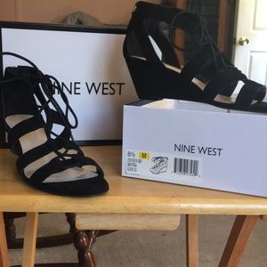 Suede wedge sandals